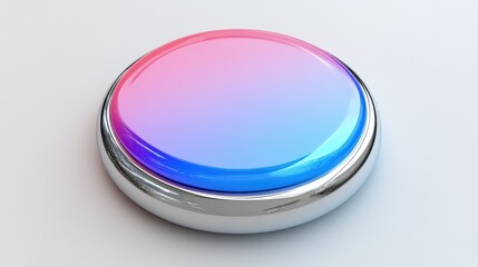 Aufkleber - Glossy 3D button design isolated on white, ideal for UI or app development projects.