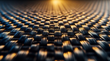 Woven Fabric Texture Illuminated By Warm Light