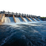 Water Flowing Over a Dam on a Sunny Day