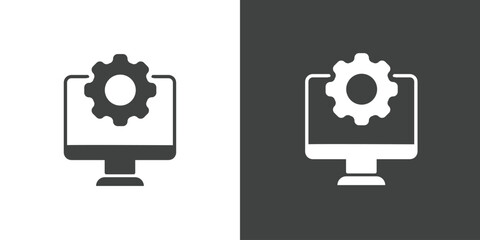 Device setting flat glyph icon. Perfect pixel on white and black background