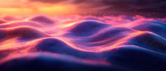 Fototapete - Futuristic Digital Mesh Network Background with Gradient from Lavender to Forest Green for Cybersecurity Applications