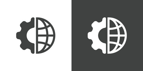 Network setting flat glyph icon. Perfect pixel on white and black background