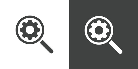 Troubleshooting flat glyph icon. Perfect pixel on white and black background