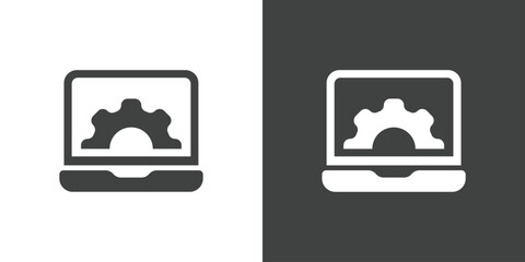 Device setting flat glyph icon. Perfect pixel on white and black background
