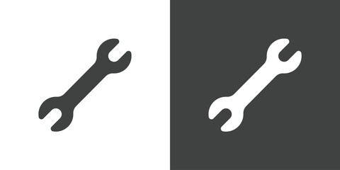 Wrench flat glyph icon. Perfect pixel on white and black background