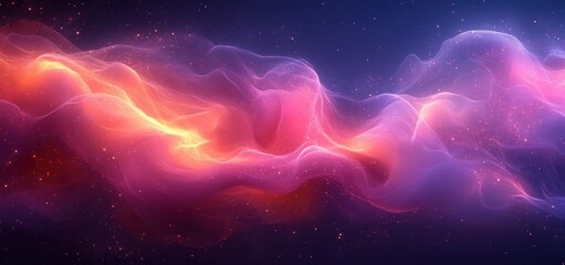 Aufkleber - Glowing Purple Pink Gradient Abstract Background Vibrant Digital Art Smooth Flowing Texture Design