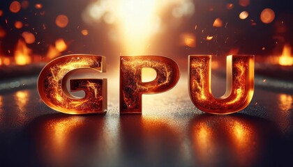 Poster - Futuristic Glowing GPU Technology Concept Illustration