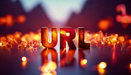 Poster - Creative Digital Background Featuring the Word 'URL' with Lights