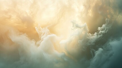 Poster - Ethereal clouds in soft hues create a serene, dreamlike atmosphere.