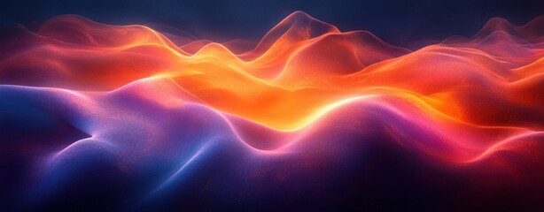 Poster - Abstract Modern Design Vibrant Gradient Sculpture Smooth Purple Orange Light