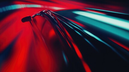 Aufkleber - An abstract representation of speed with vibrant red and blue light trails.