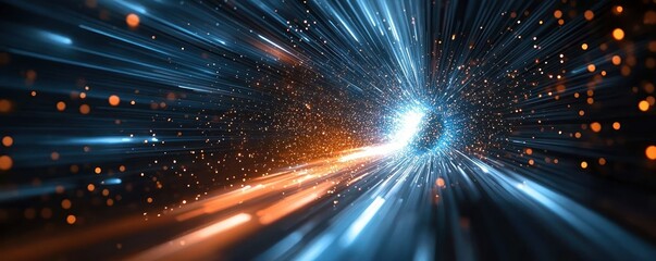 Poster - Futuristic Digital Background for AI Neural Networks Data Transmission Encryption and Scientific Research