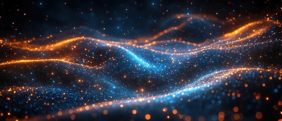 Fototapete - High Technology Digital Mesh Network Background in Silver and Blue Gradient for Cybersecurity User Interface