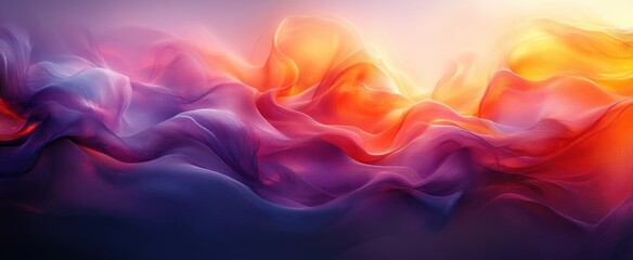 Poster - Purple and Orange Abstract Fluid Shapes Background