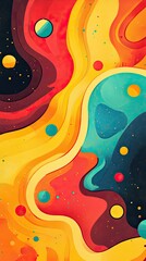 Wall Mural - abstract colorful swirling cosmic art design