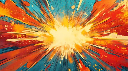 Poster - A vibrant explosion of colors radiating outward, suggesting energy and dynamism.
