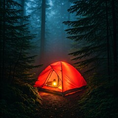 tent in the forest