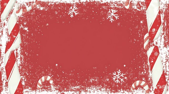 Holiday Christmas Background with Mistletoe Branches,Pinecones, Berries and Snowflakes