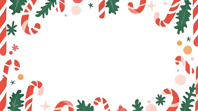 Holiday Christmas Background with Mistletoe Branches,Pinecones, Berries and Snowflakes