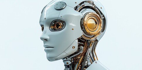 Poster - A futuristic humanoid robot with intricate mechanical features and a sleek design.