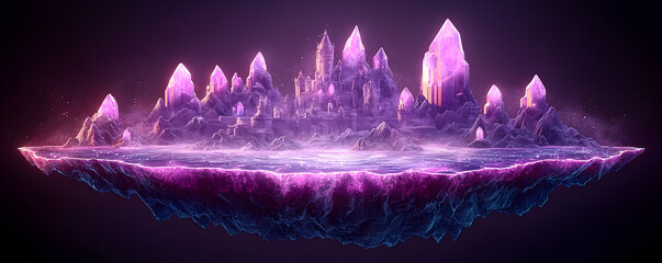 Wall Mural - a purple mountain range with a blue sky in the background