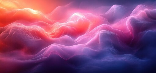 Aufkleber - Vibrant Abstract Background Soft Purple Pink Gradient Digital Art Smooth Flowing Composition Neon Glow