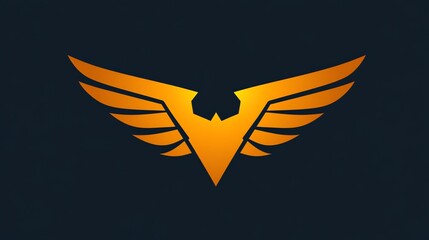 Poster - A stylized logo featuring wings and a central emblem, symbolizing strength and agility.