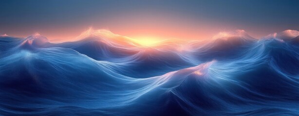 Poster - Abstract Blue Wave Background for Modern Business Presentation