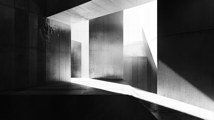 Poster - Abstract Concrete Architecture: Light and Shadow