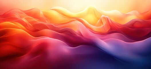 Poster - Abstract Gradient Background Purple Pink Orange Black Smooth Flowing Color Wave