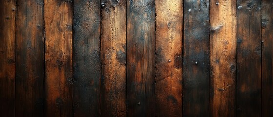 Aufkleber - Rustic Reclaimed Wood Texture Background Warm Lighting Close Up Grain Variation