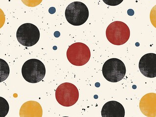Poster - A patterned design featuring colorful circles on a light background, ideal for textiles or wallpapers.