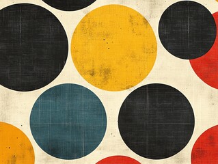 Poster - A textured background featuring various colorful circles in a playful arrangement.