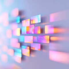 Poster - Abstract Blockchain Visuals with Soft Focus and Muted Tones Reflecting Geometric Minimalism