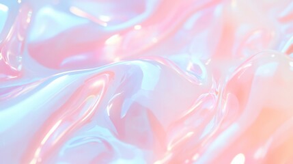Poster - Soft Glowing Pastel Liquid Patterns - Abstract Macro Texture in Fluid Motion