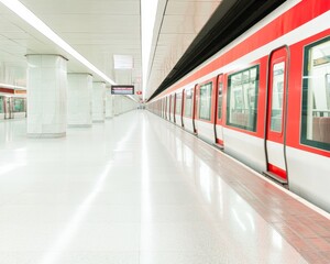 Poster - Serene Metro Station in India Embracing Urban Transport Safety and Commuter Experience