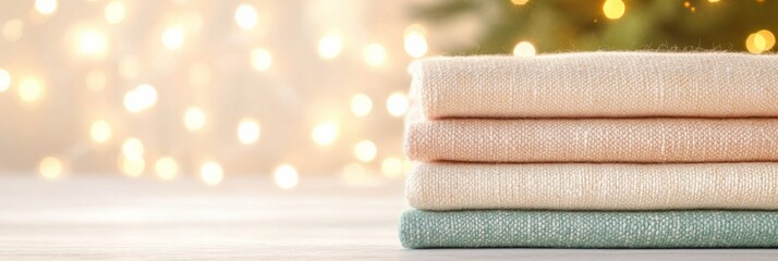 Poster - Pastel-Toned Handcrafted Rugs in Minimalist Setting with Festive Ambiance