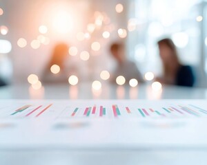 Aufkleber - Abstract Financial Indices with Blurred Participants and Glowing Effects in Minimalist Style