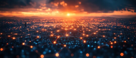 Poster - Global Connectivity and Geospatial Data Mapping in a Futuristic Digital Landscape with Interconnected Nodes