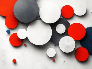 Poster - Abstract design featuring colorful circles on a textured background.