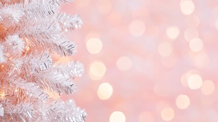 Poster - Elegant Pastel Christmas Tree with Sparkling Bokeh