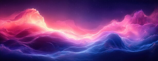 Aufkleber - Abstract Fluid Waves Background in Neon Purple and Blue