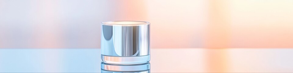 Aufkleber - futuristic chrome candleholder shiny minimalist elegance in modern decor