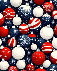 Wall Mural - a colorful christmas ornament with red, white, and blue balls. the design is a mix of different colo