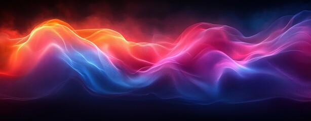 Poster - Futuristic Abstract Wave Design with Vibrant Colors and Smooth Curves