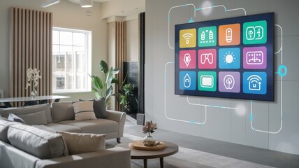 Modern Smart Home Living Room Interior Design