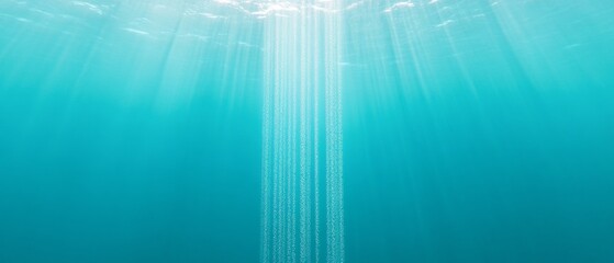 Fototapete - Underwater Digital Serenity Encrypted Data Streams in Tranquil Blue Depths