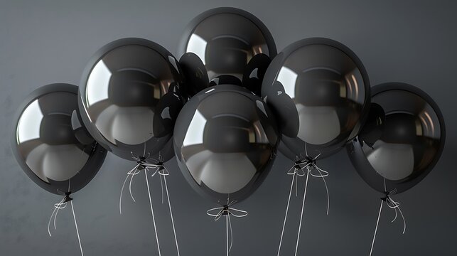 Collection of black balloons, cut-out design.