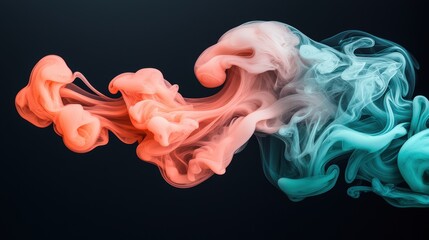 Poster - Swirling patterns of colorful smoke against a black backdrop, creating abstract shapes and forms that evoke a sense of energy and movement.