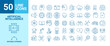 © Cristian Valderas - Set of 50 web icons of artificial intelligence in line style. AI technology icons for web and mobile applications.